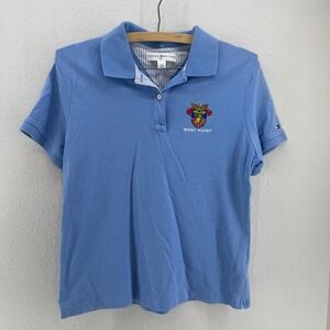 Tommy Hilfiger Golf Polo Shirt Blue West Point Crest Embroidered Short Sleeve M